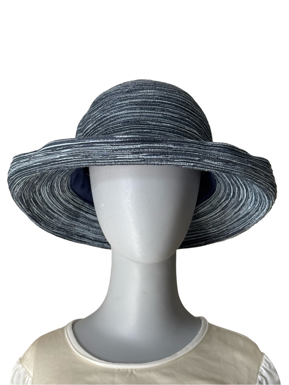 Wallaroo Sydney Wide-Brim Woven Denim Blue Sun Hat - Picture 5 of 10
